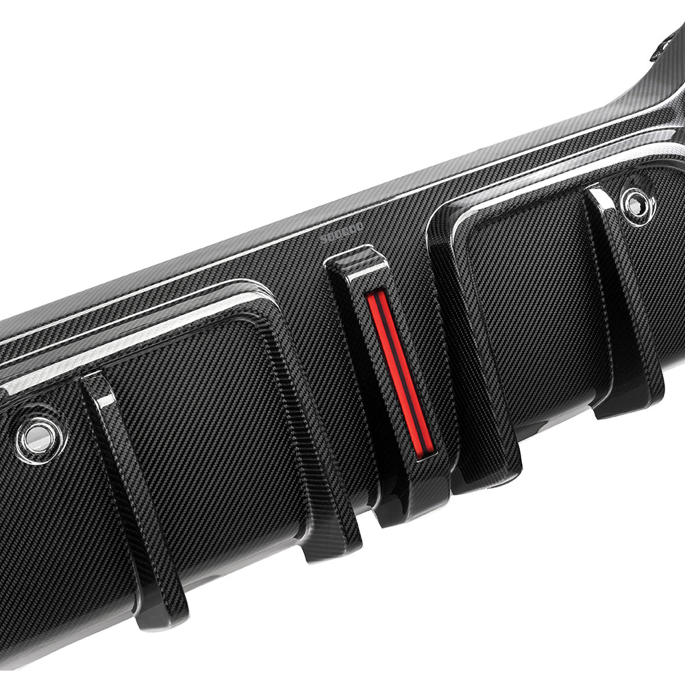 SooQoo BMW X6 G06 Rear Diffuser W/Brake Light In Gloss Carbon Fibre