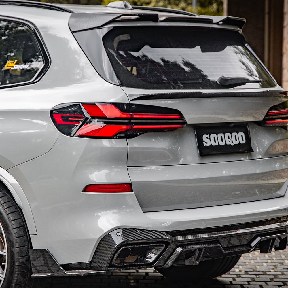 SooQoo BMW G05 X5 SQ Style Rear Diffuser In Gloss Carbon Fibre