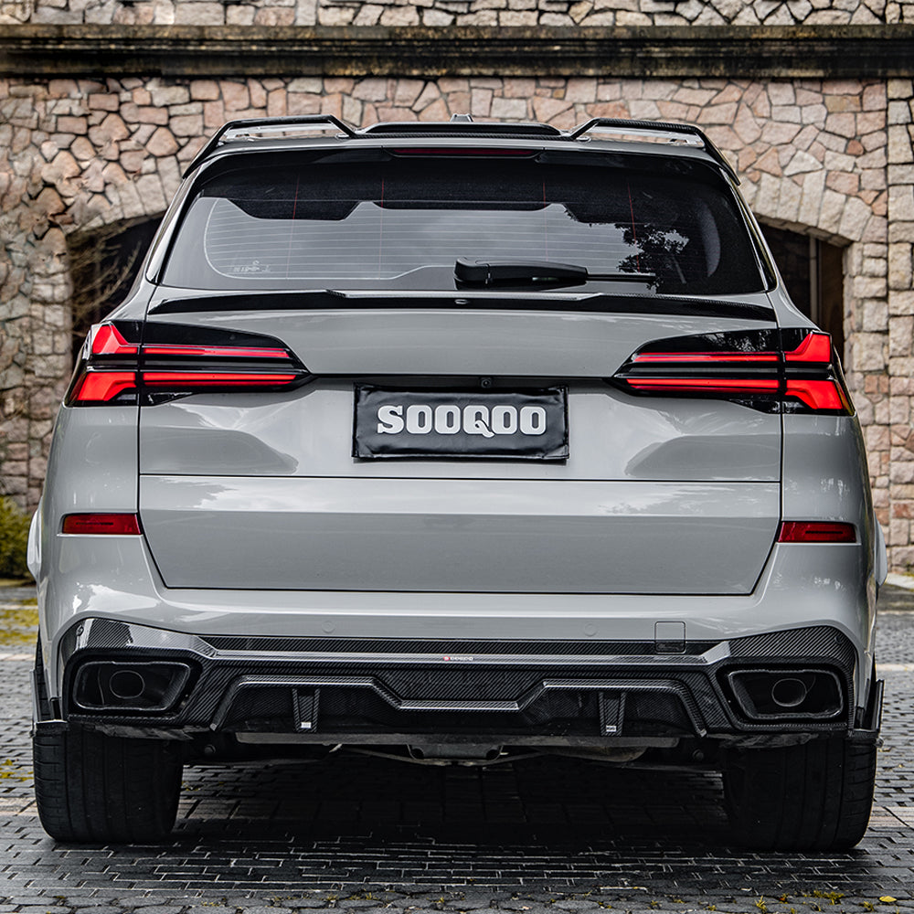 SooQoo BMW G05 X5 SQ Style Rear Diffuser In Gloss Carbon Fibre