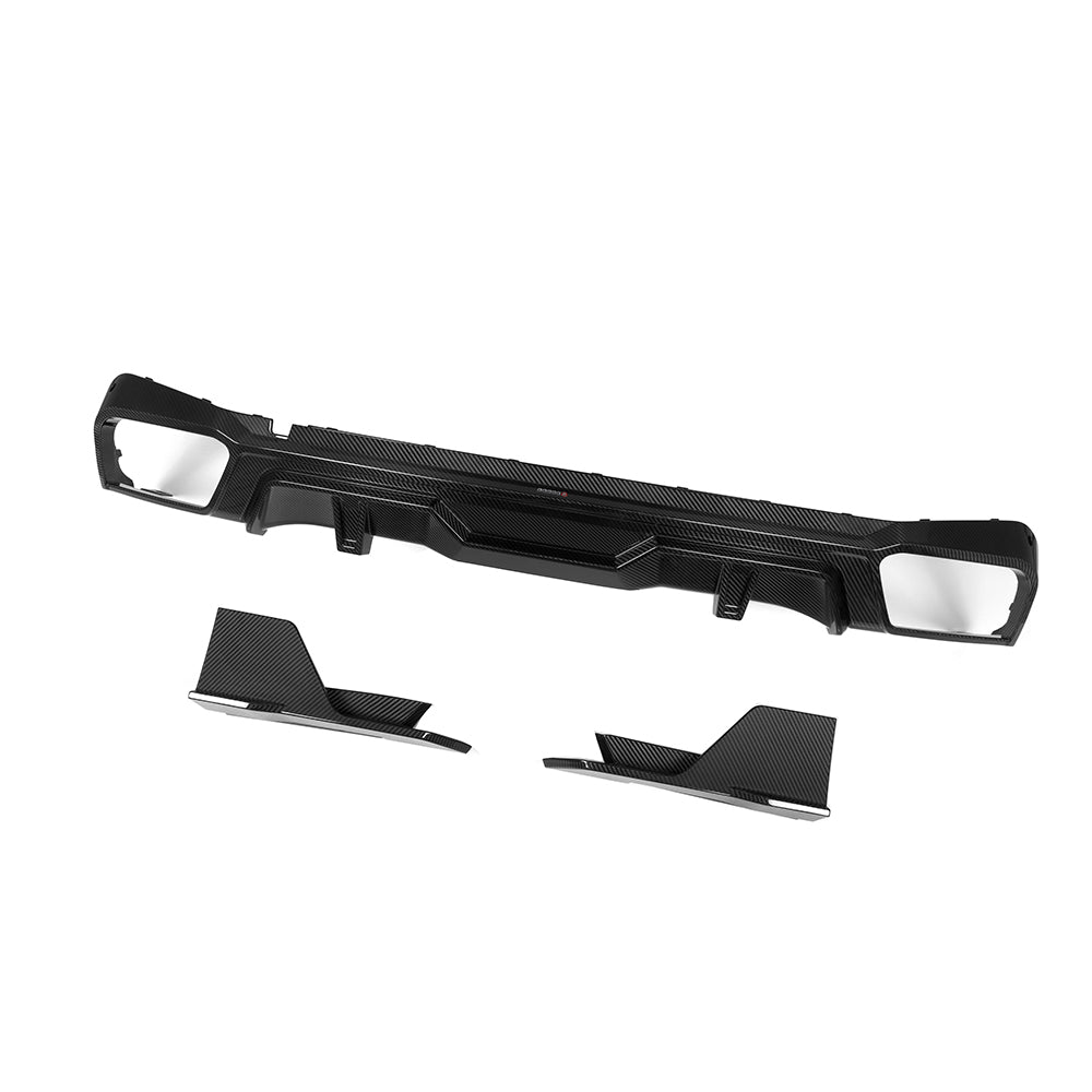 SooQoo BMW G05 X5 SQ Style Rear Diffuser In Gloss Carbon Fibre