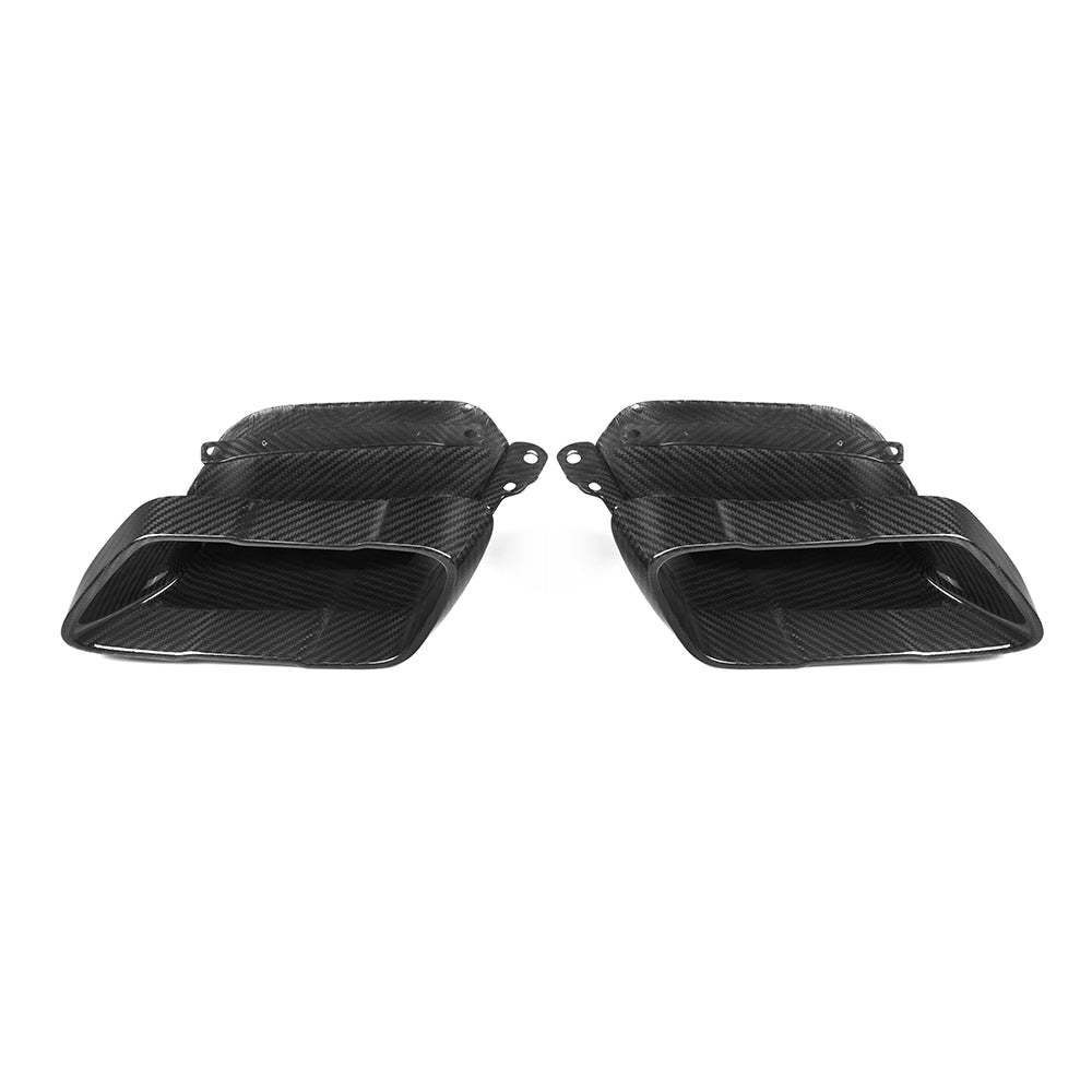 SooQoo BMW G05 X5 Exhaust Trims In Gloss Carbon Fibre
