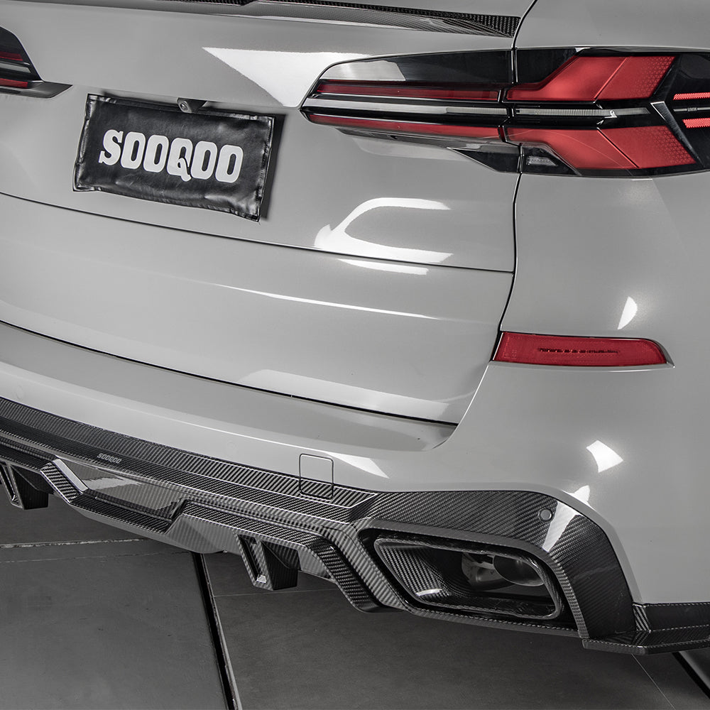 SooQoo BMW G05 X5 Exhaust Trims In Gloss Carbon Fibre