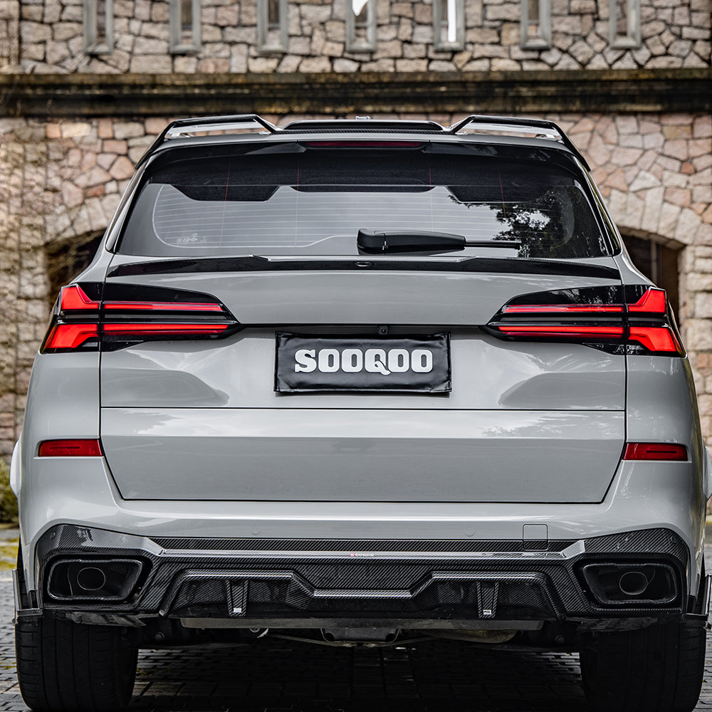 SooQoo BMW G05 X5 Rear Trunk Spoiler In Gloss Carbon Fibre