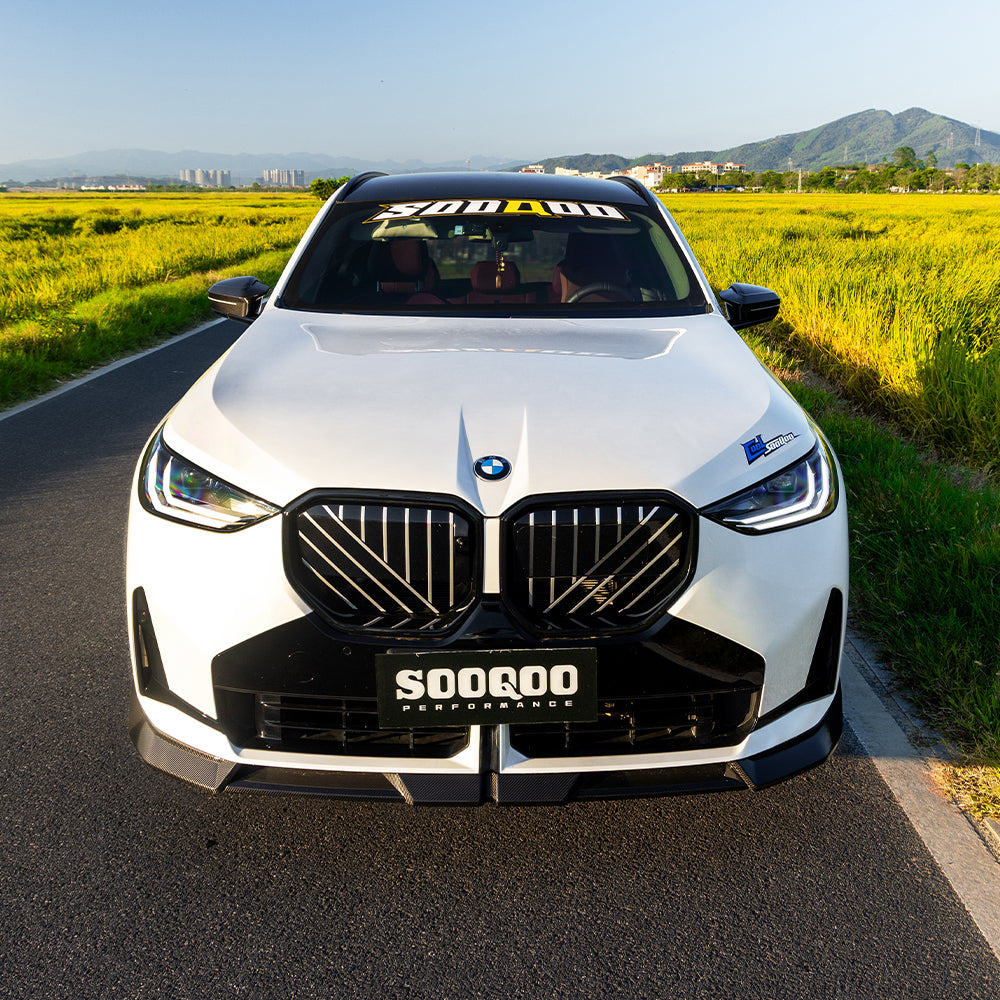 SooQoo BMW G45 X3 Front Splitter In Gloss Carbon Fibre