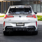 SooQoo BMW G45 X3 Rear Bumper Inserts In Gloss Carbon Fibre