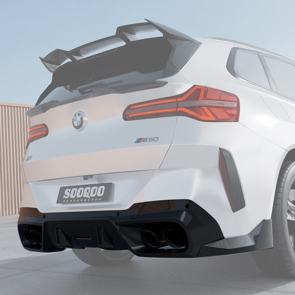 SooQoo BMW G45 X3 Rear Diffuser In Gloss Carbon Fibre