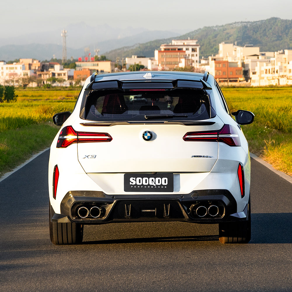 SooQoo BMW G45 X3 Rear Diffuser In Gloss Carbon Fibre