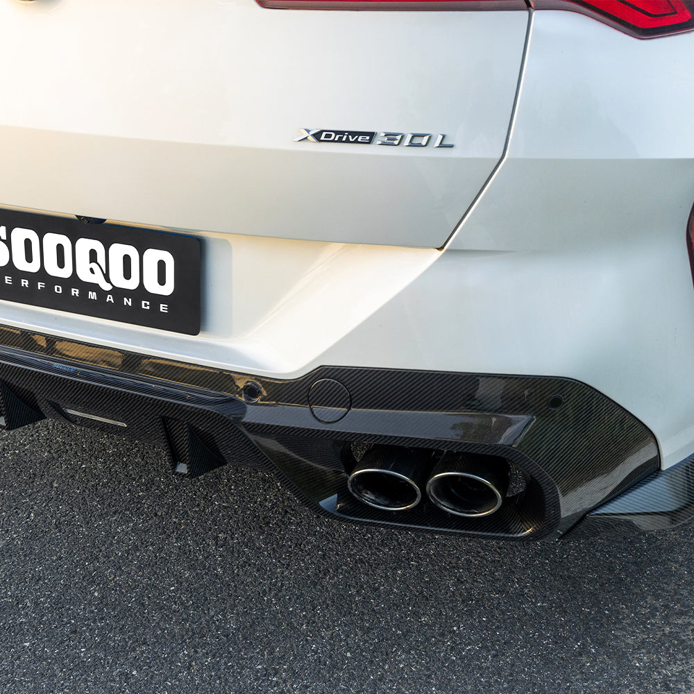 SooQoo BMW G45 X3 Rear Diffuser In Gloss Carbon Fibre