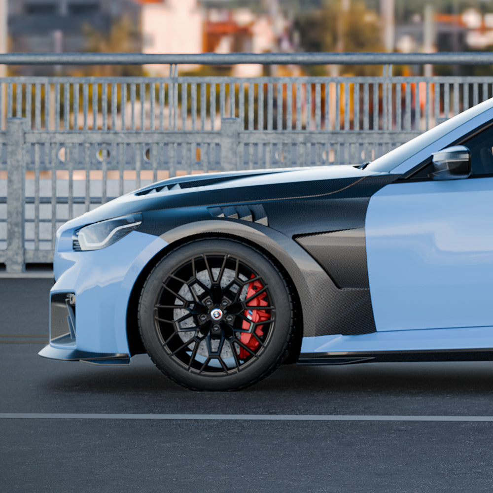 SooQoo BMW M2 G87 Side Fenders In Gloss Carbon Fibre