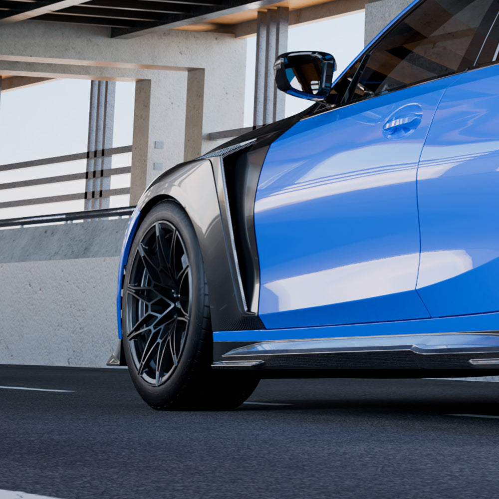 SooQoo BMW M3 G80 Side Fenders In Gloss Carbon Fibre