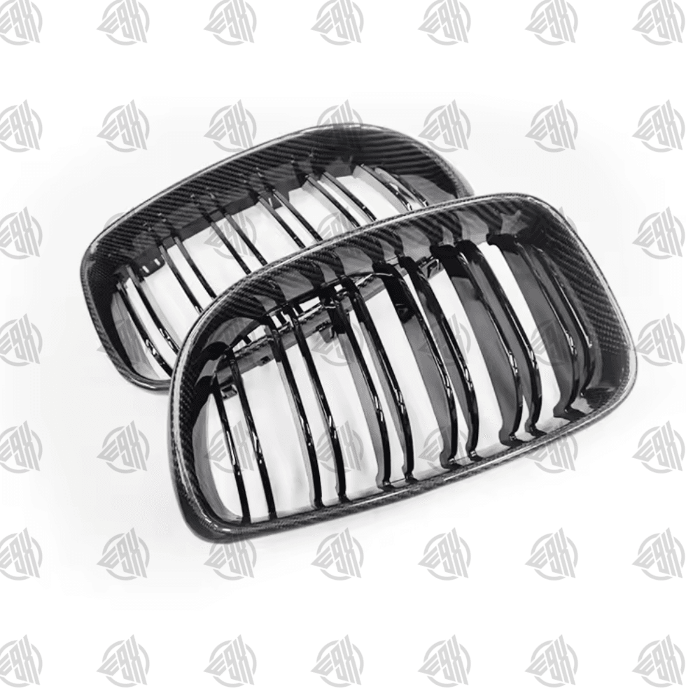 E82/E88 1 Series Double Slot Kidney Grille Carbon Fibre