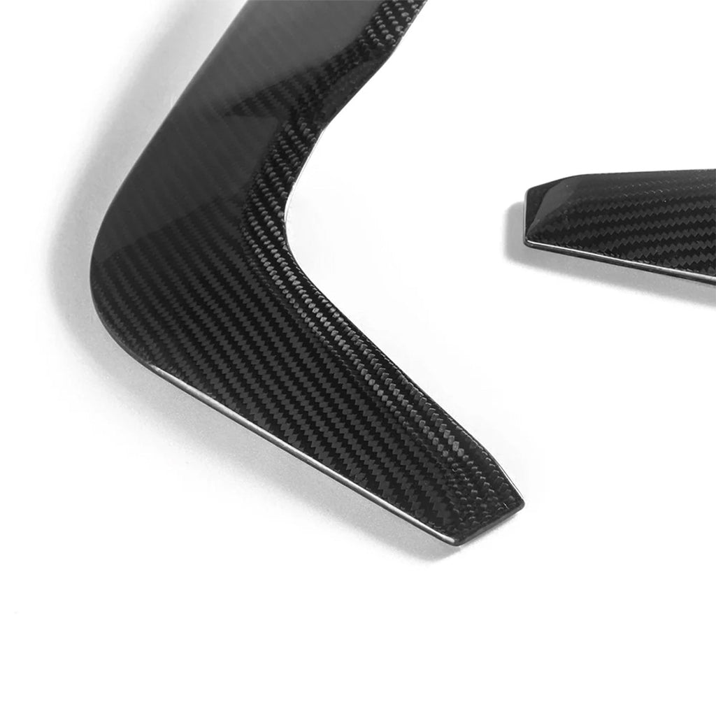 SooQoo BMW F96 X6M Rear Bumper Inserts In Gloss Carbon Fibre