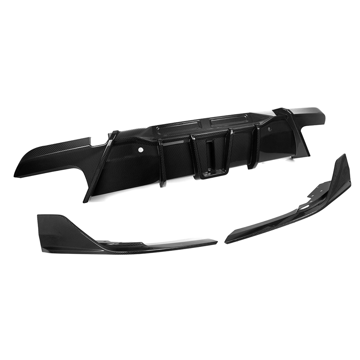 SooQoo BMW F96 X6M SQ-A Rear Diffuser In Gloss Carbon Fibre