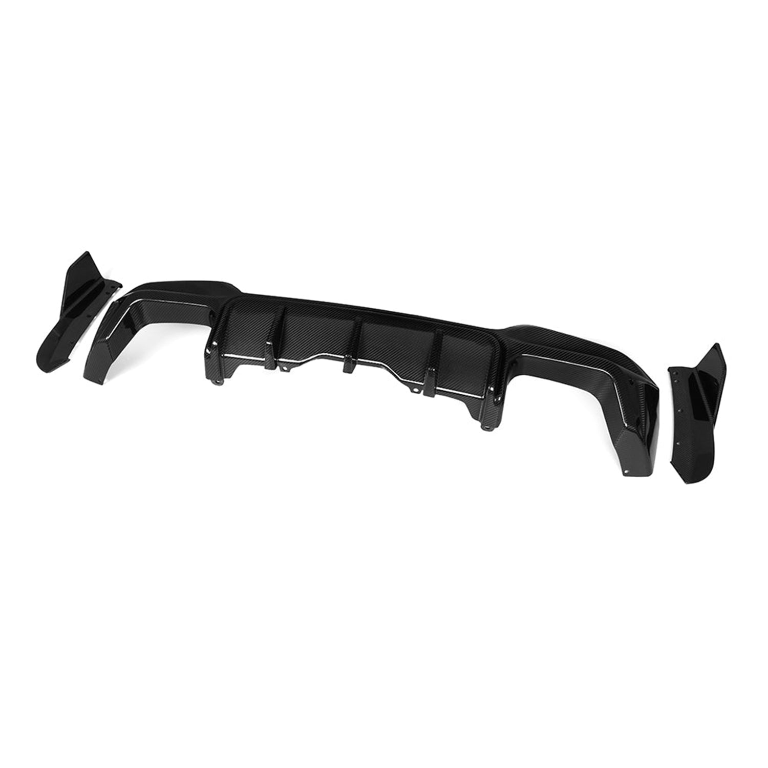SooQoo BMW F97 X3M LCI SQ 3 Piece Rear Diffuser In Gloss Pre Preg Carbon Fibre (Facelift 2022+)