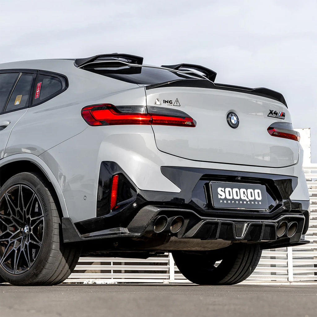 SooQoo BMW X3M F97 & X4M F98 LCI Rear Diffuser In Gloss Pre Preg Carbon Fibre (Facelift 2022+)