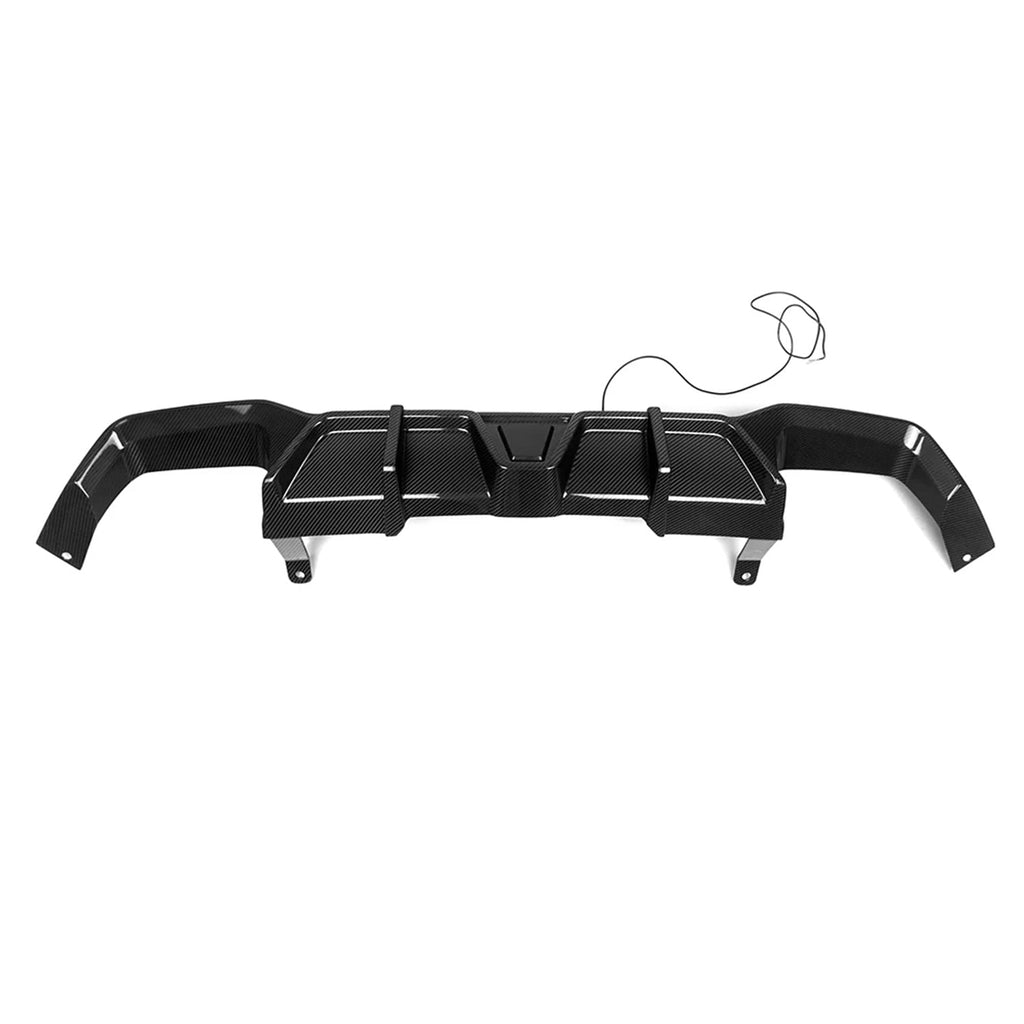 SooQoo BMW X3M F97 & X4M F98 LCI Rear Diffuser In Gloss Pre Preg Carbon Fibre (Facelift 2022+)