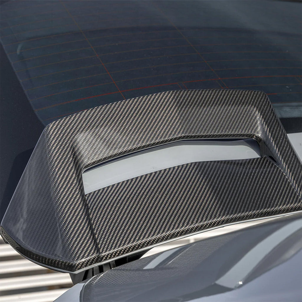 SooQoo BMW F98 X4M Aggressive Roof Spoiler In Gloss Pre Preg Carbon Fibre
