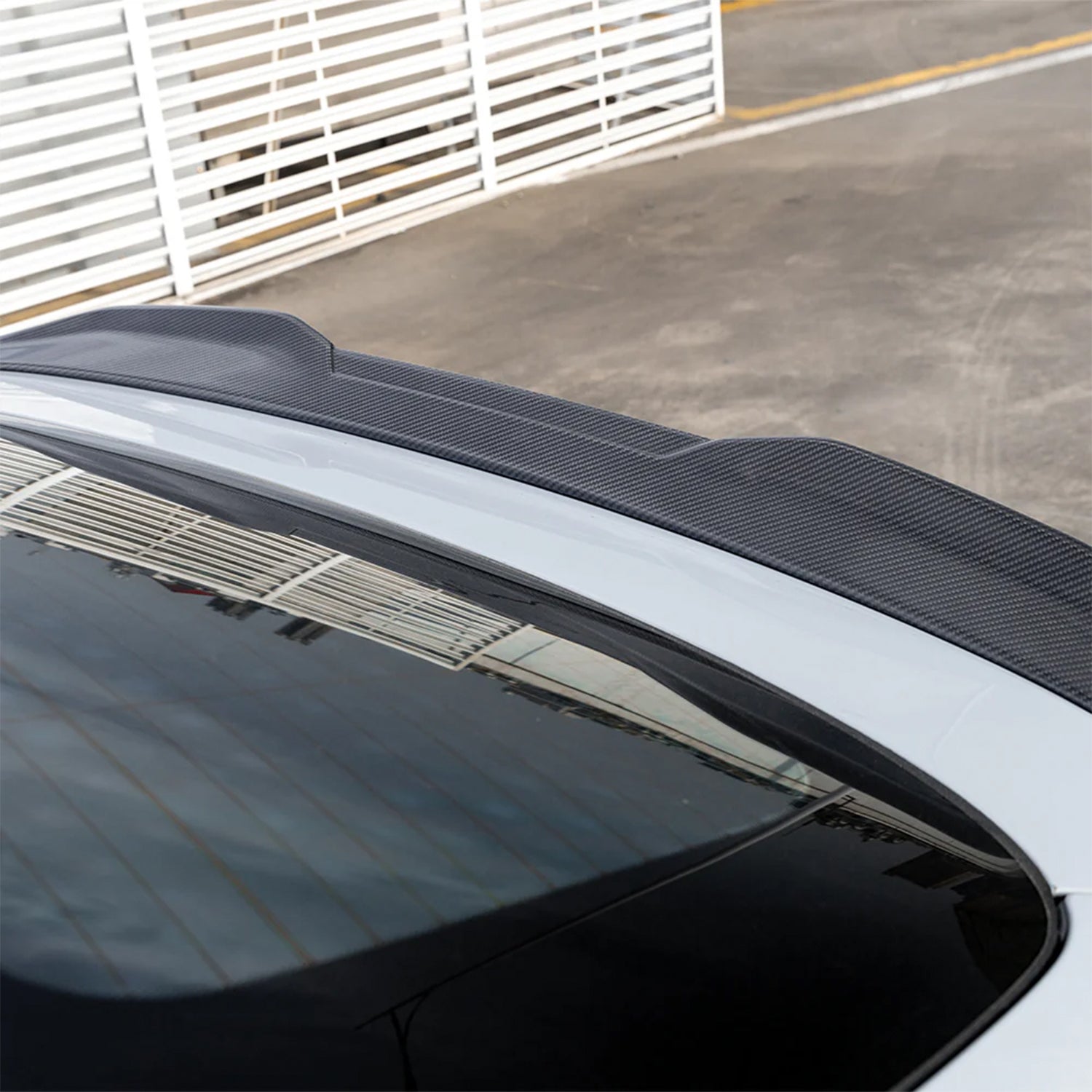 SooQoo BMW F98 X4M Rear Ducktail Spoiler In Gloss Pre Preg Carbon Fibre