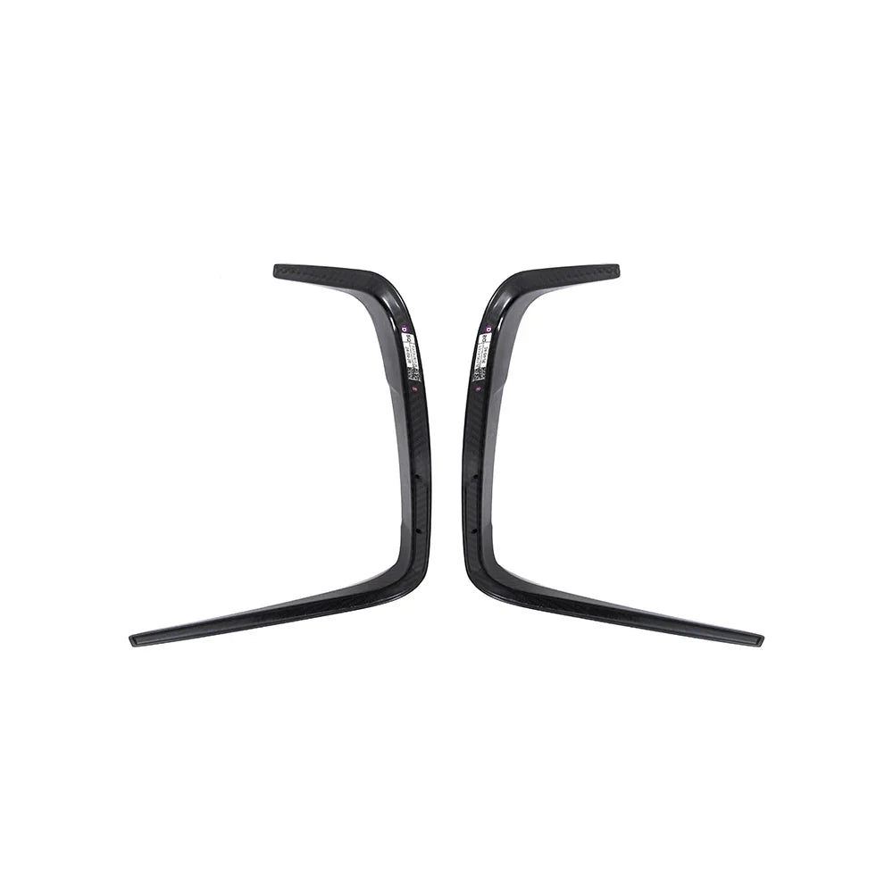 SooQoo BMW F93 M8 Gran Coupe Rear Bumper Inserts In Gloss Carbon Fibre