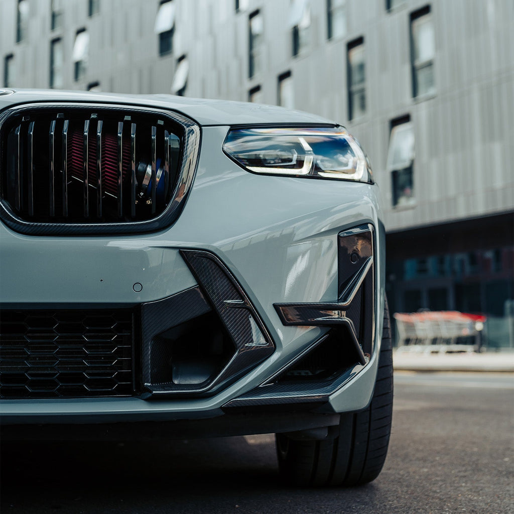 SooQoo BMW X3M F97 & X4M F98 LCI Front Ducts In Gloss Pre Preg Carbon Fibre (Facelift 2022+)