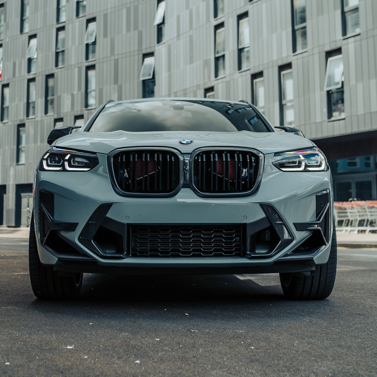 SooQoo BMW X3M F97 & X4M F98 LCI Front Canards In Gloss Pre Preg Carbon Fibre (Facelift 2022+)