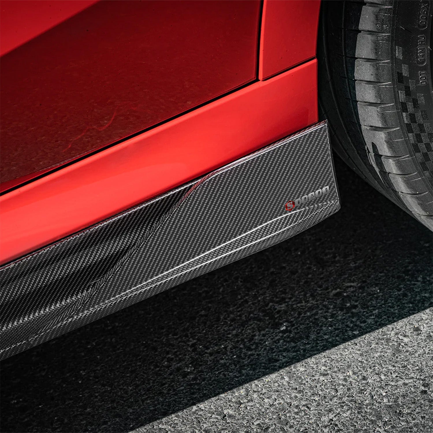 SooQoo BMW F96 X6M & G06 X6 LCI Side Skirts In Gloss Carbon Fibre