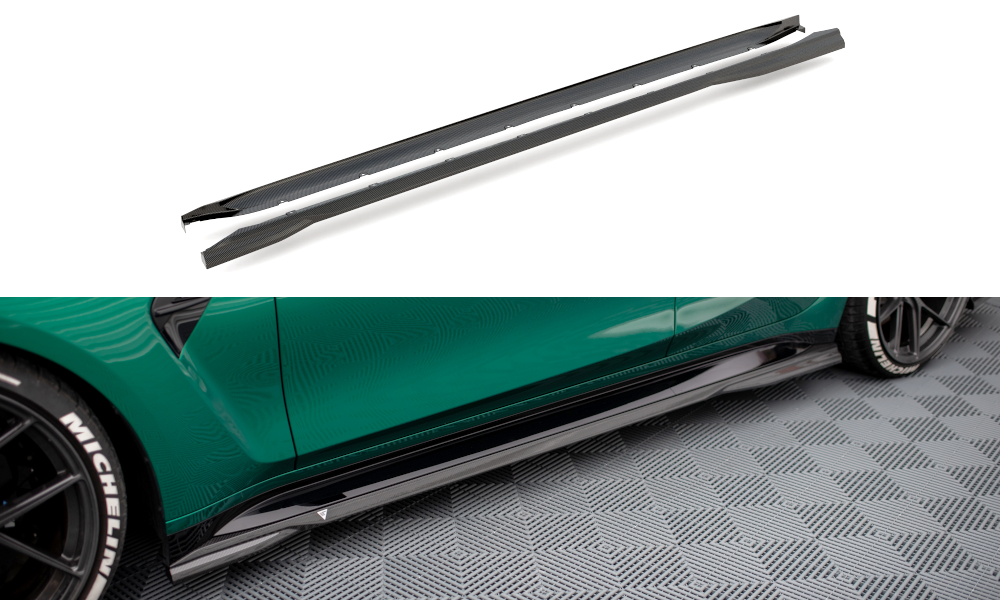 BMW - M3 G80 - CARBON FIBER SIDE SKIRTS DIFFUSERS - V1