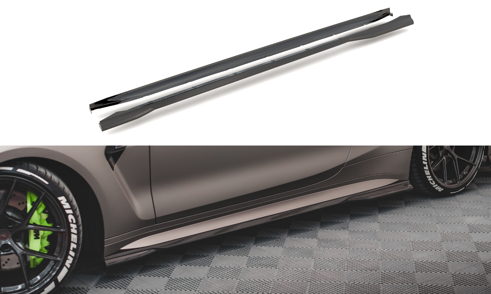 BMW - 4 SERIES - G82 - M4 - CARBON FIBER SIDE SKIRTS DIFFUSERS - V1