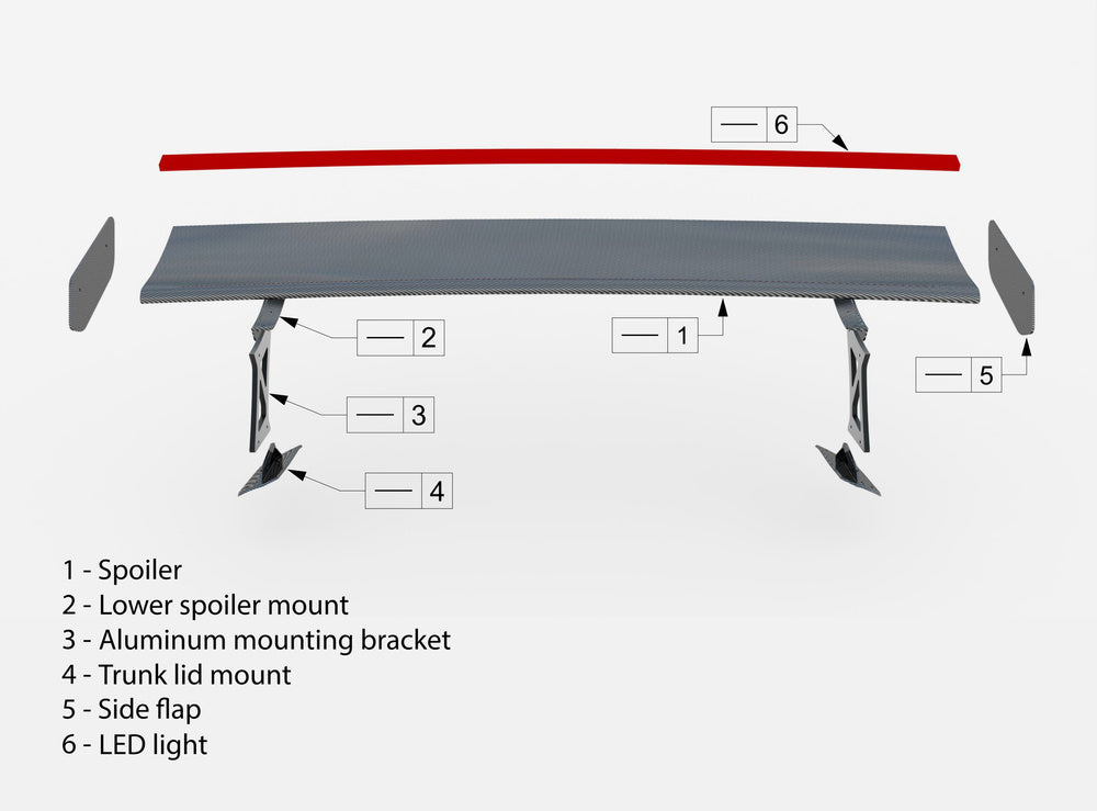 BMW - M2 - G87 - CARBON FIBER SPOILER + LED Light