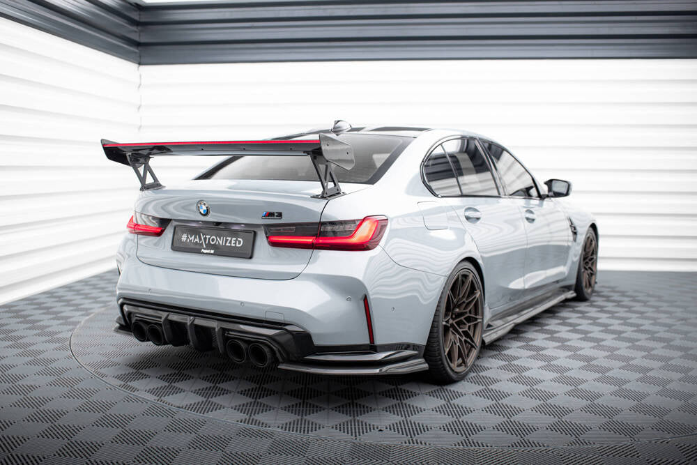 BMW - M3 G80 / M340I G20 / 3 M-PACK G20 / 3 STANDARD G20 - CARBON SPOILER WITH EXTERNAL BRACKETS UPRIGHTS + LED