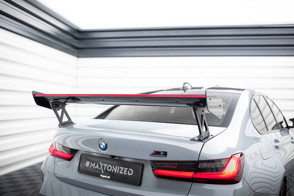 BMW - M3 G80 / M340I G20 / 3 M-PACK G20 / 3 STANDARD G20 - CARBON SPOILER WITH EXTERNAL BRACKETS UPRIGHTS + LED