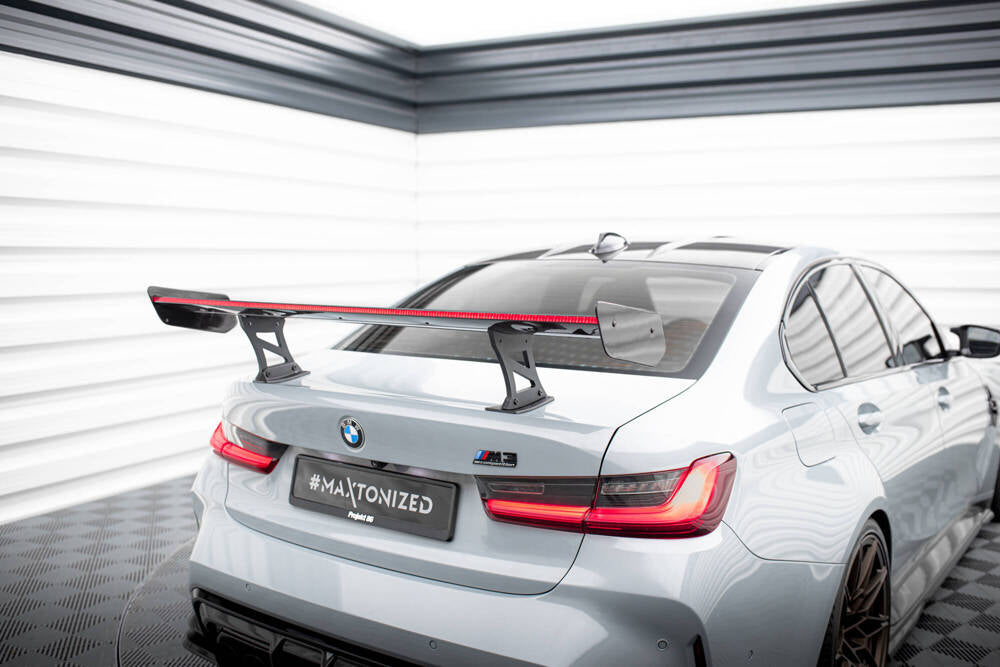 BMW - M3 G80 / M340I G20 / 3 M-PACK G20 / 3 STANDARD G20 - CARBON SPOILER WITH INTERNAL BRACKETS UPRIGHTS + LED