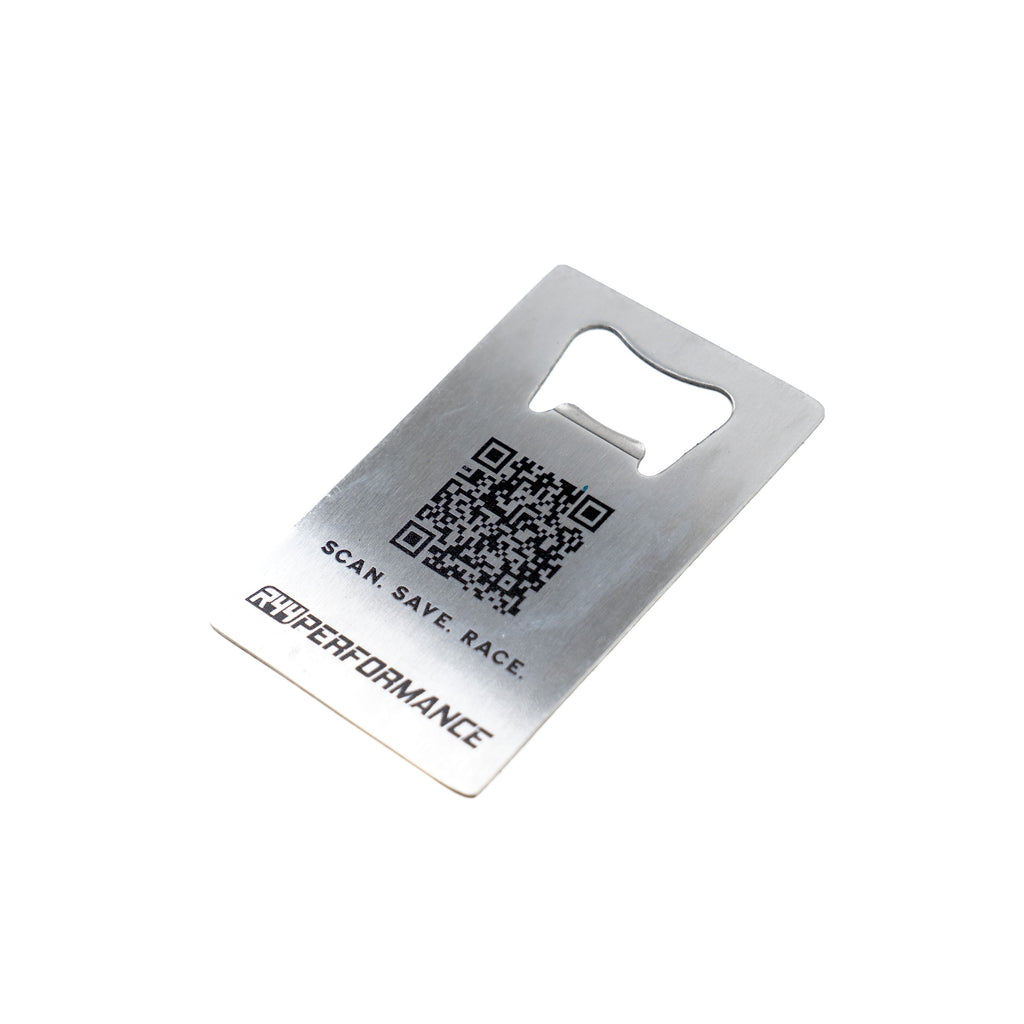 R44 Performance 'Scan. Save. Race.' Bottle Opener
