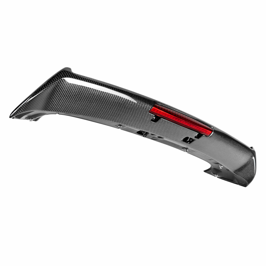 Seibon STI-Style Carbon Fiber Rear Spoiler With Led Brake Light - 2008-2014 Subaru WRX/STI Hatchback