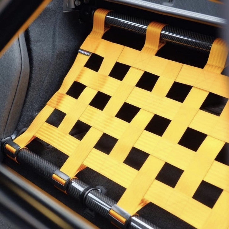 Rear seat delete kit V2 - Double strut bar and net for BMW M3 E92